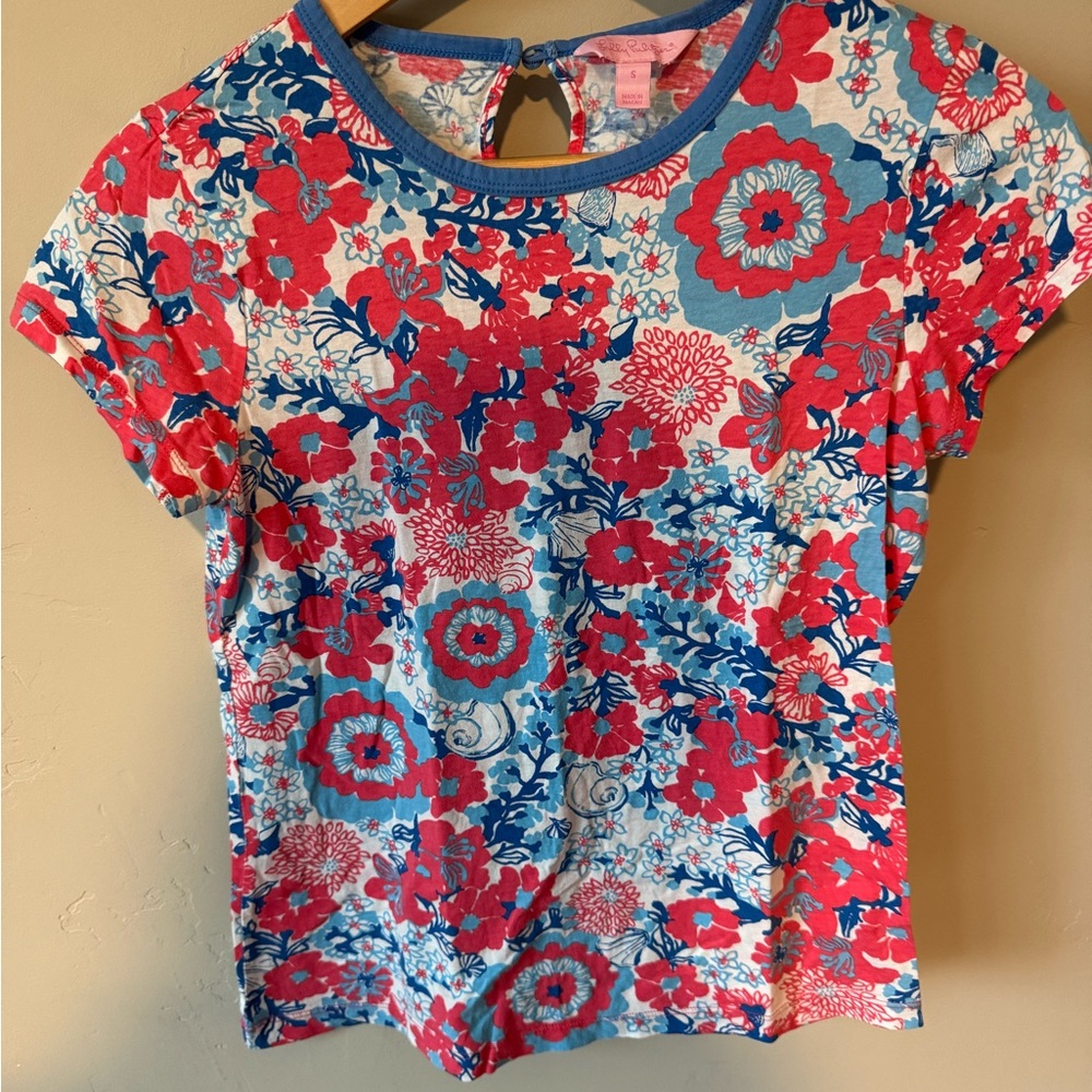 Lily Pulitzer floral Red and Blue Women's Top